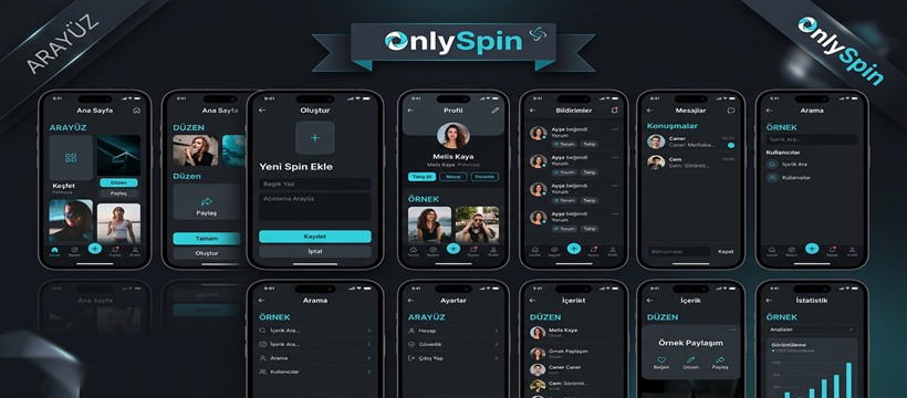 OnlySpin Arayüz Tasarım Örnek Görseli